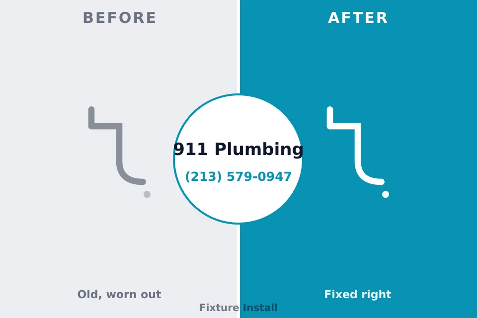 Before and after: plumbing repair Yates Center, KS